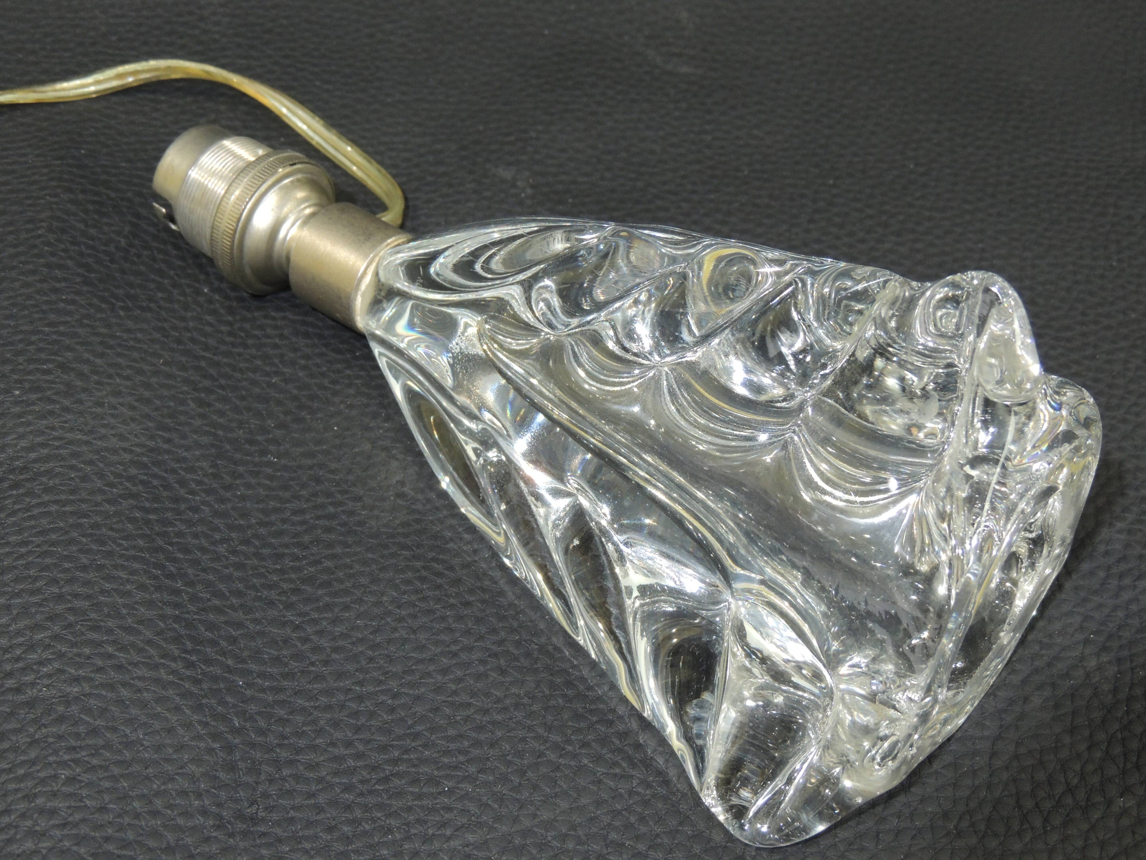Blown crystal glass lamp/1950/vintage