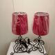 Paire de lampes en fer forge