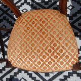 Antique Louis Philippe style chairs in walnut and velvet