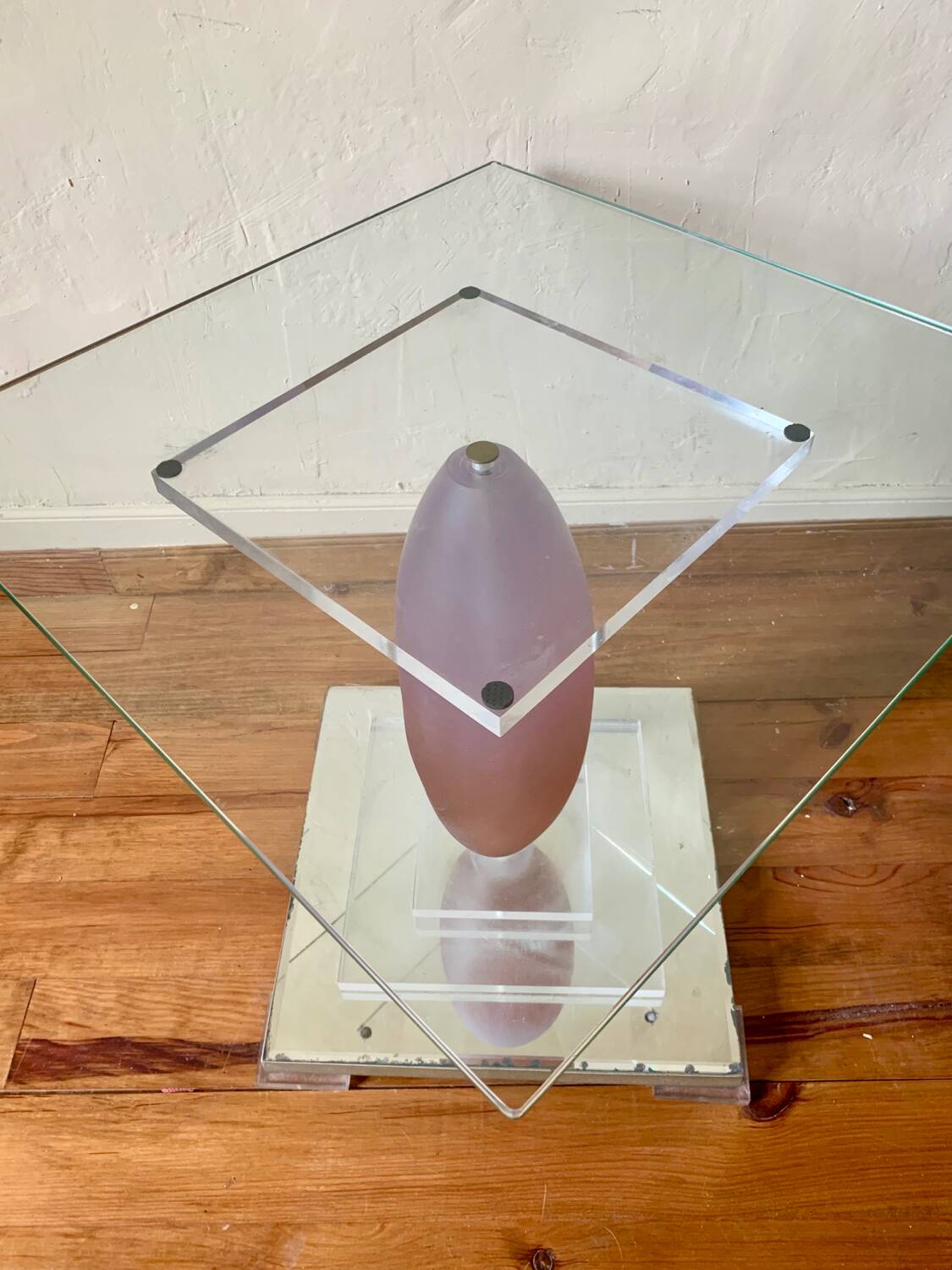 Selette table d’appoint design verre roche bobois