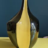 Yellow and black ceramic lamp base, vintage, 60s, freeform