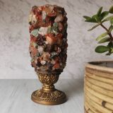 Table lamp gilded wood and stones