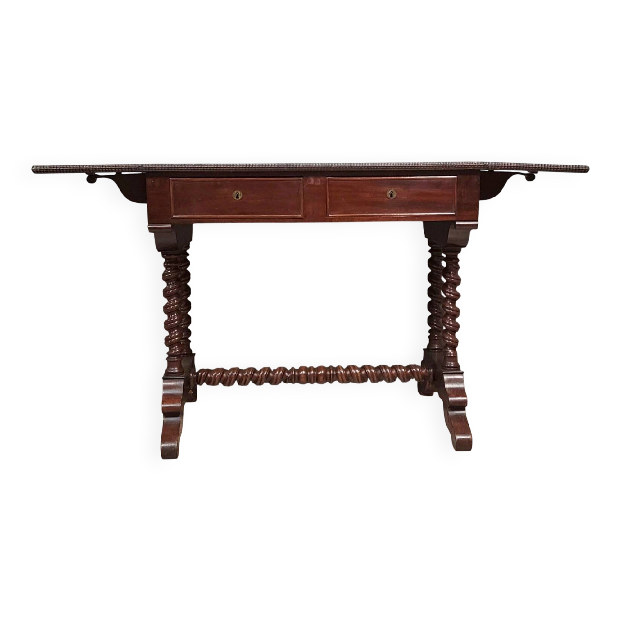 Napoleon III period winged desk table in mahogany