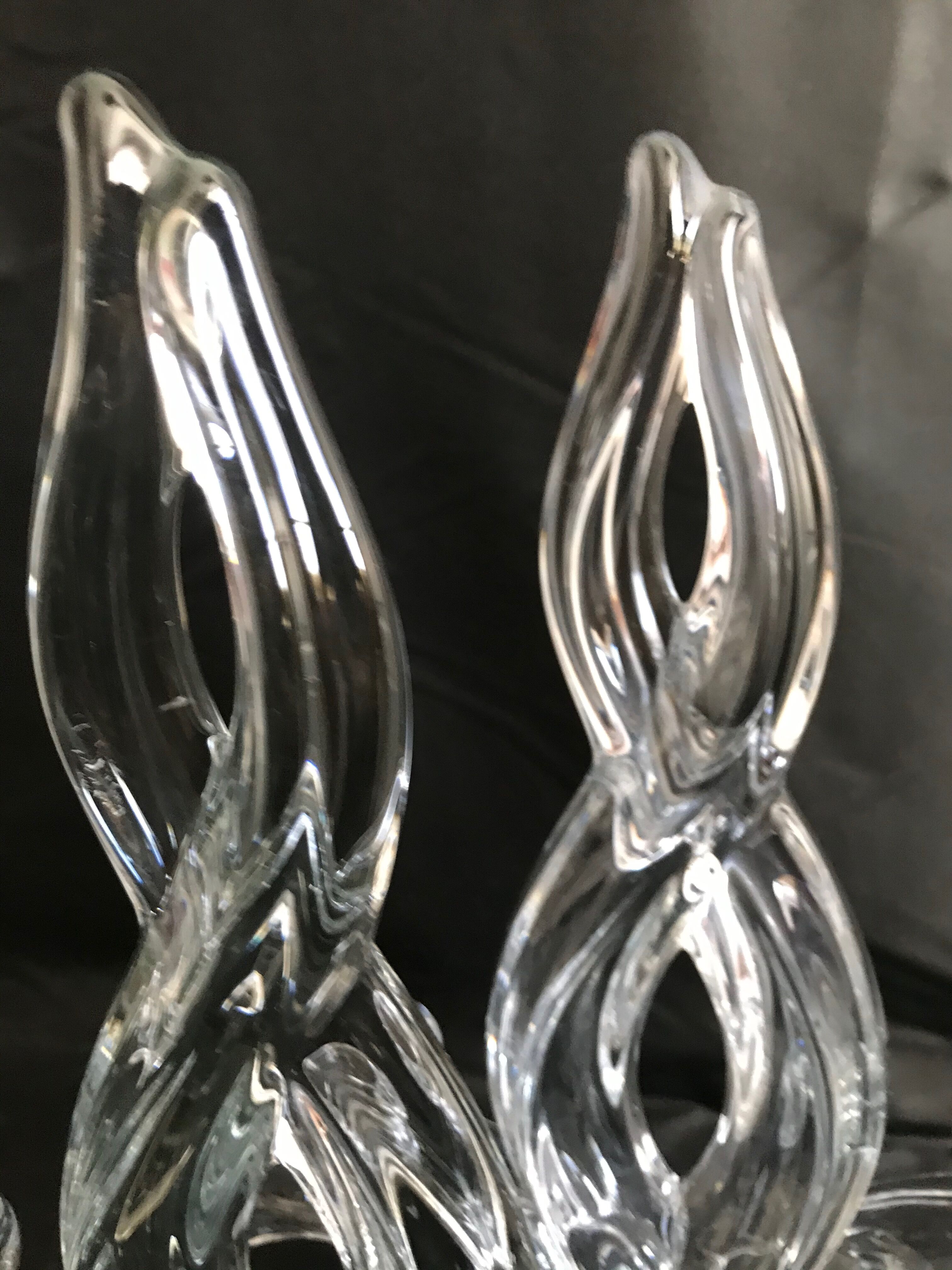 1336 Cristallerie de Vannes Le Châtel (1765-2018) - Pair of candlesticks - Crystal