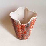 Glazed ceramic vase 1970s Height 20 cm