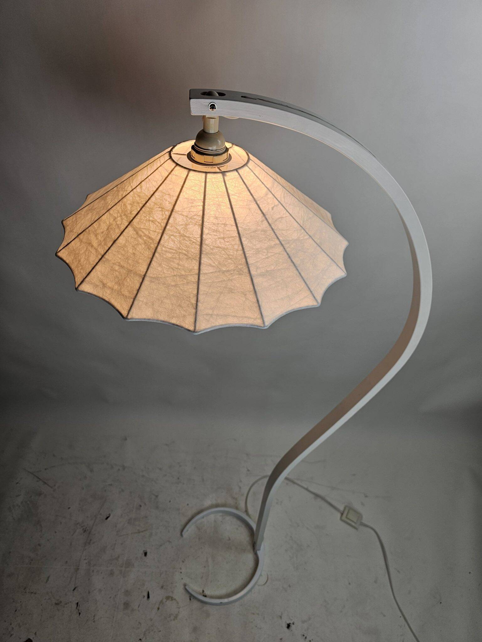 Caprani floor lamp with graphic cocoon shade, Denmark, 1970s