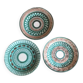 3 petites assiettes Robert Picault Vallauris