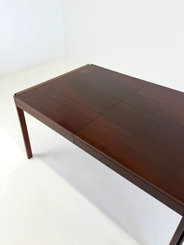 Table à manger vintage 4D en bois par Angelo Mangiarotti pour Molteni