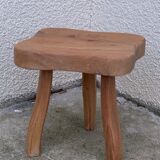 Vintage solid elm tripod stool 1960