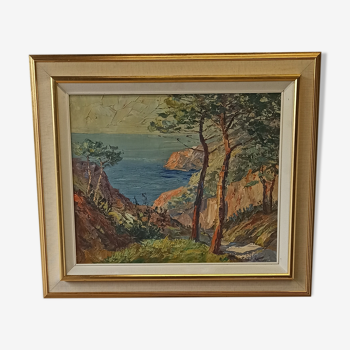 Paysage, huile sur toile, signé