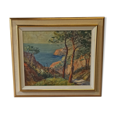 Paysage, huile sur toile, signé