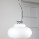 Suspension Vintage Chrome & Opaline, années 1980