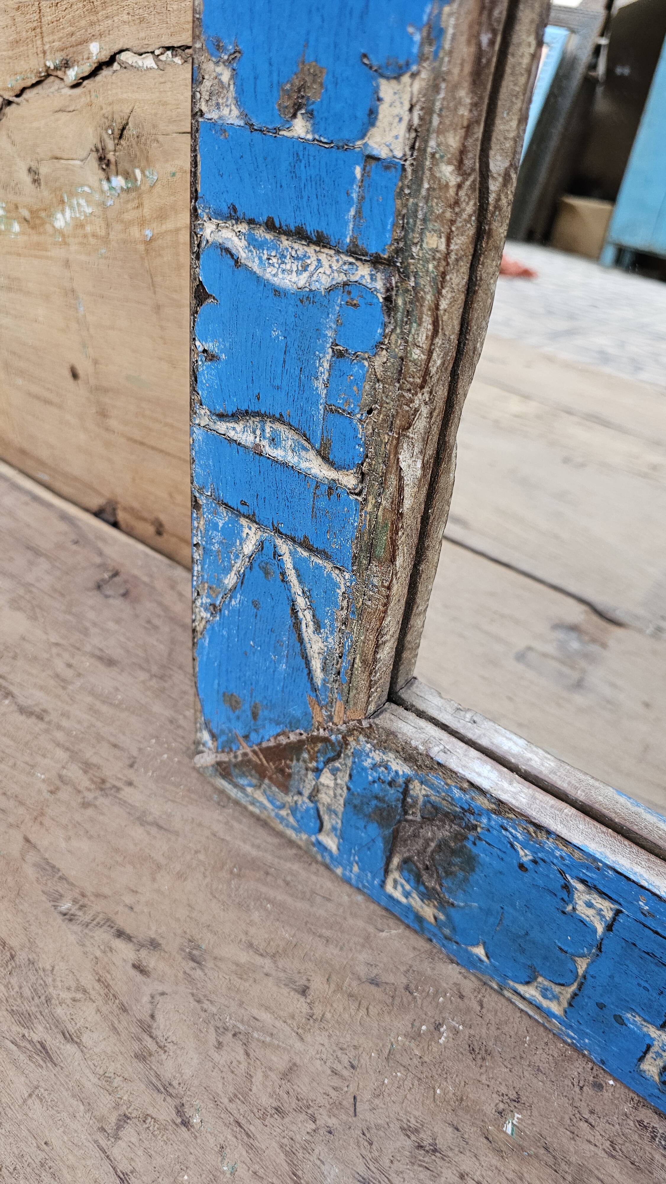 Antique Art Deco mirror in Burmese teak.