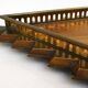 Diamond-shaped wood and brass tray