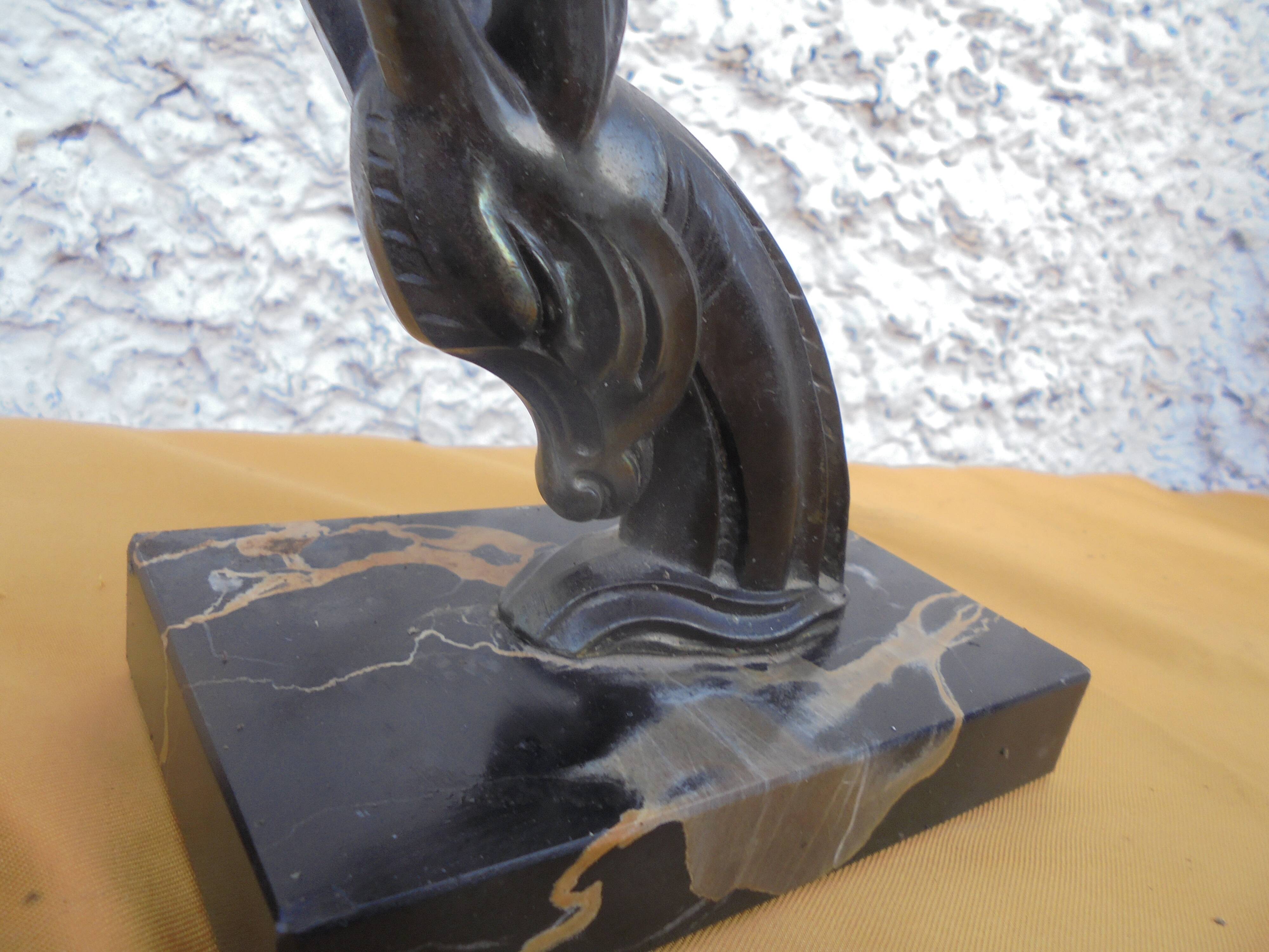 Pair of art deco bookends antelope heads