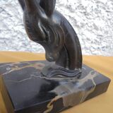 Pair of art deco bookends antelope heads