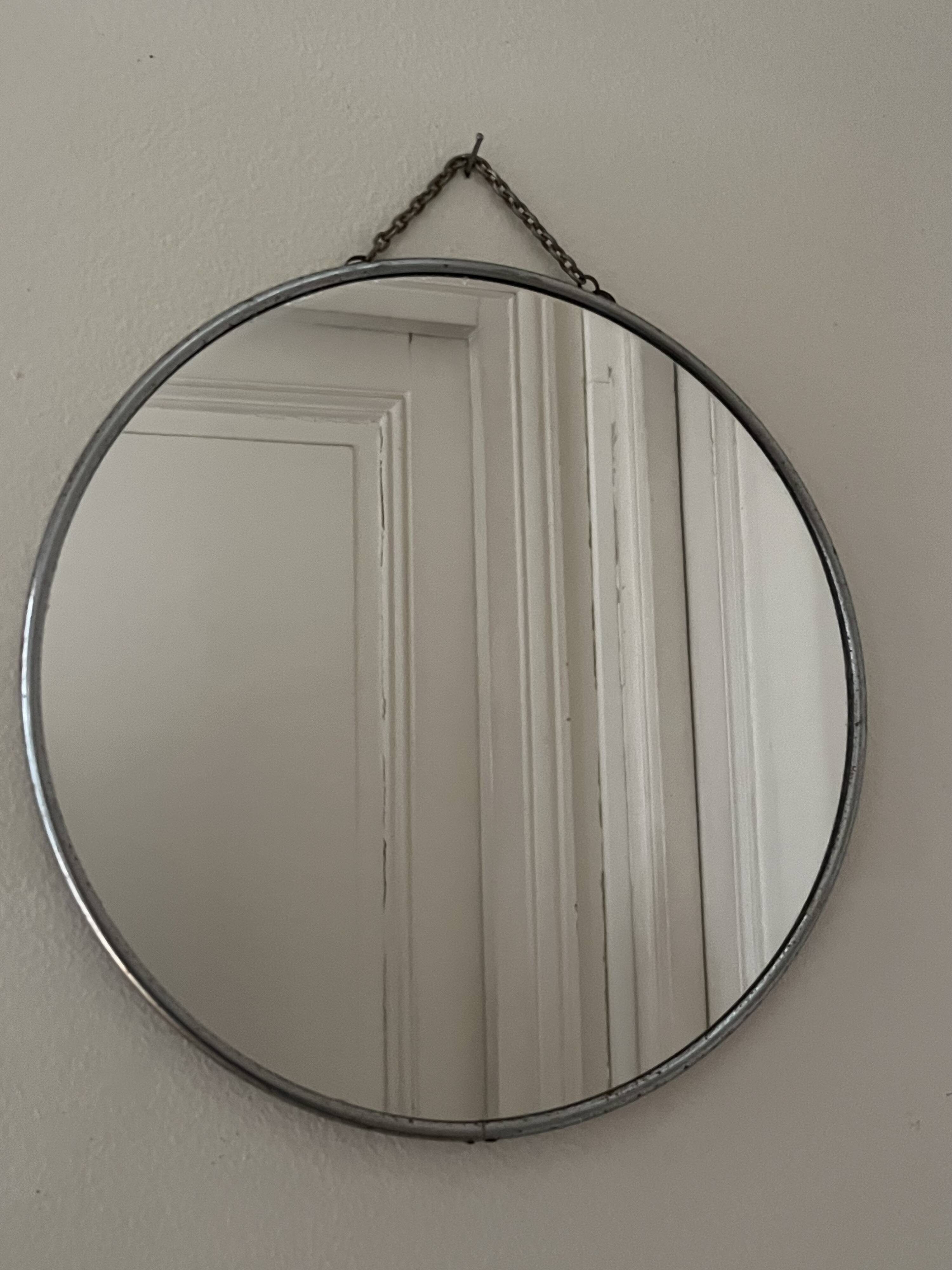 Round barber mirror
