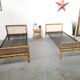 Pair of vintage rattan twin bed
