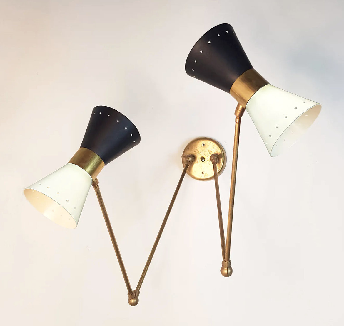 Wall lamp double diabolo black & white