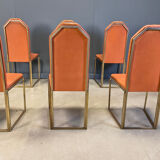 Vintage brass dining chairs by Belgochrom, 1970s