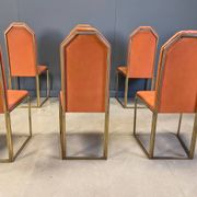 Vintage brass dining chairs by Belgochrom, 1970s