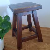 Solid oak wood stool