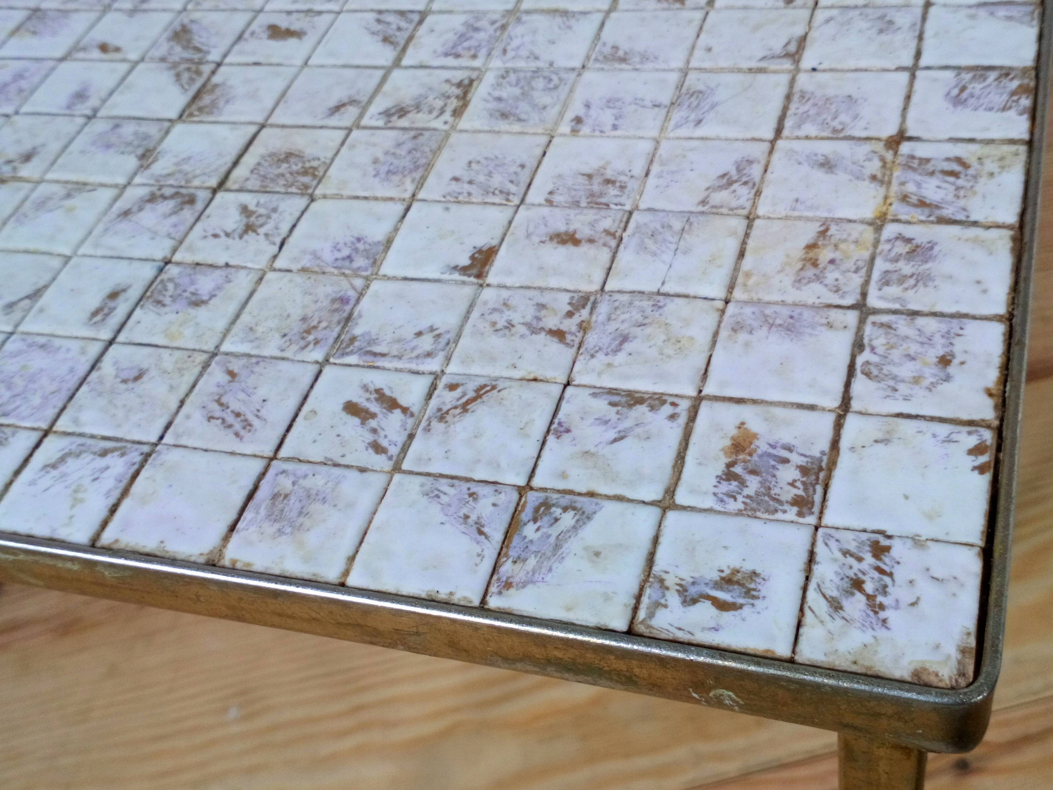 Golden vintage ceramic side table