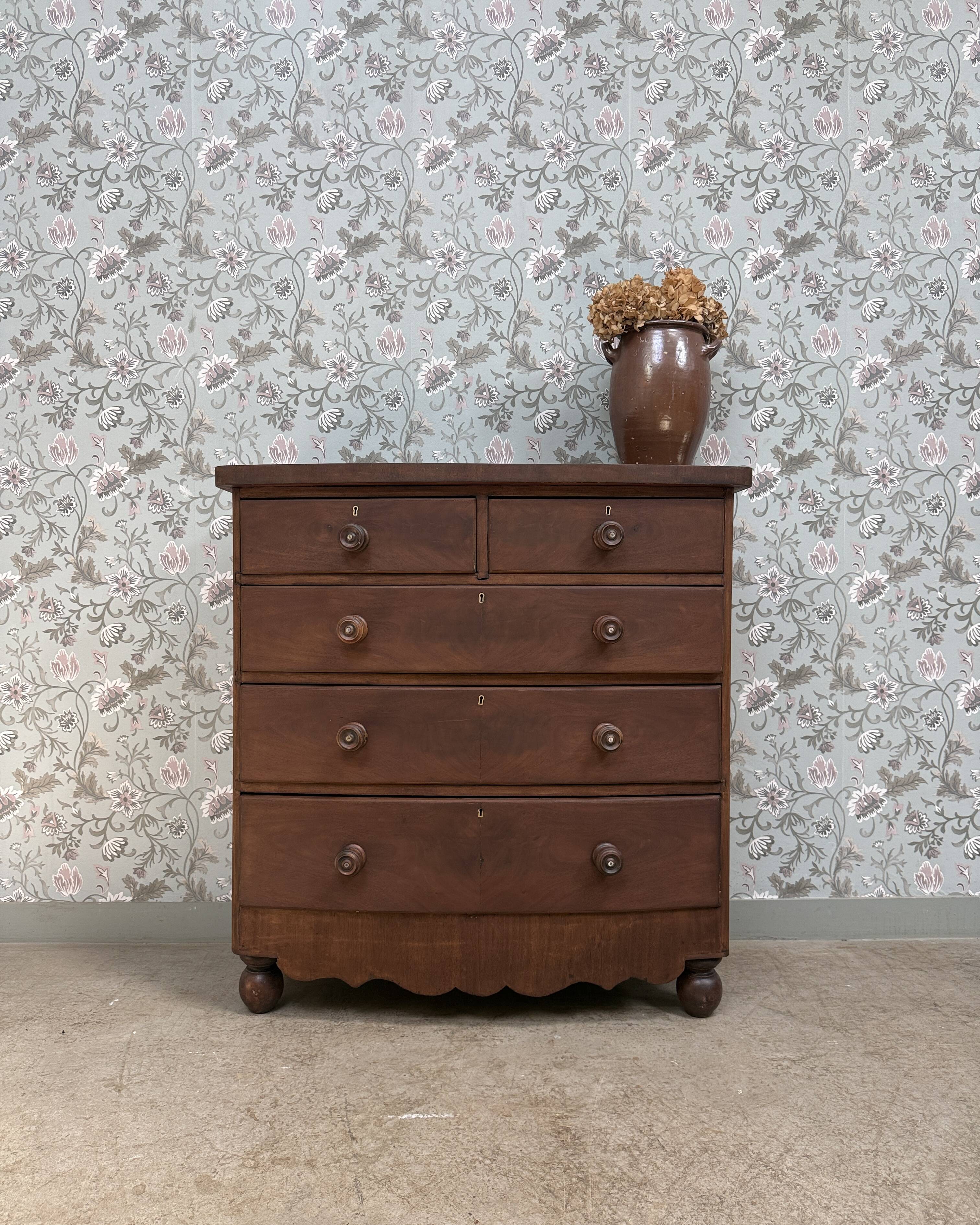 Large antique English chest of drawers (renovated)
