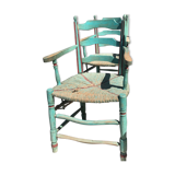 Fauteuil en paille tressée style provençale