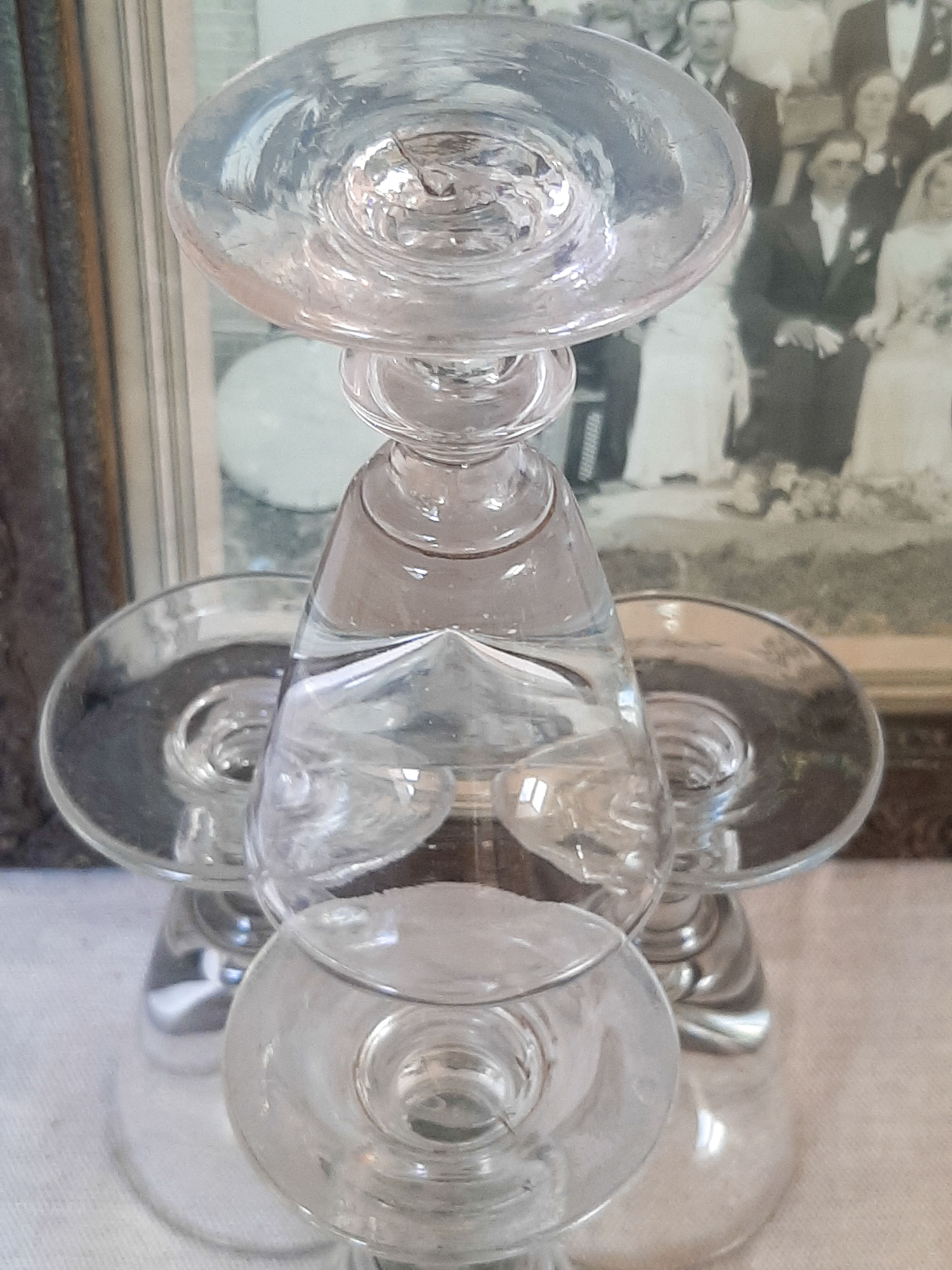 Old bistro glasses with thick bottoms