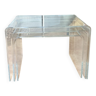Tables gigognes en plexiglas, années 70