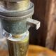 Brass lamp with pleated shade