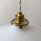 Vintage 50s serrated opaline pendant lamp