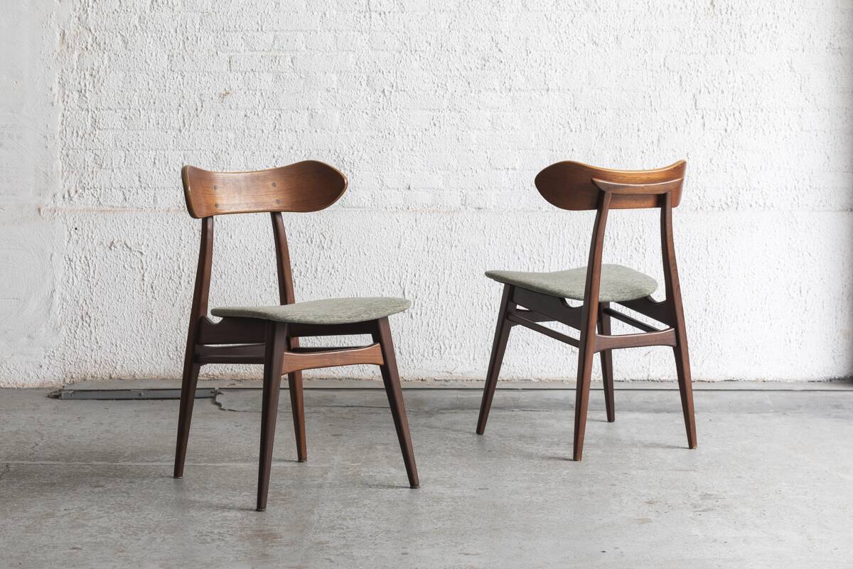 Set of 10 dining chairs 'Kastrup' by Louis van Teeffelen, Dutch design, 1960s