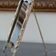 Table mirror Art Nouveau style in solid bronze 20x26cm