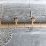 Vintage wall-mounted coat rack in raw wood – Art Deco style