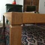 Coffee table in green marble and solid oak