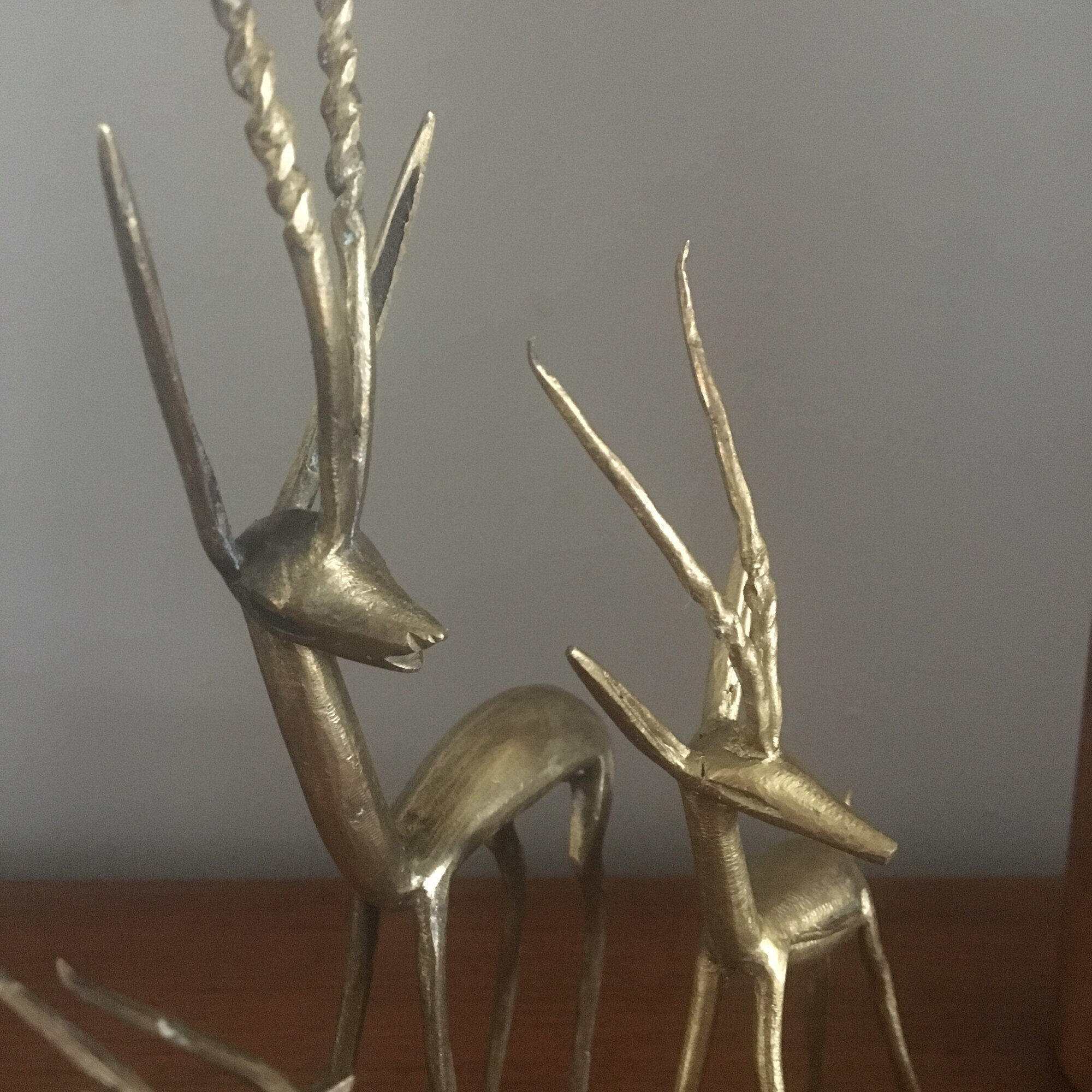 Gazelle or Antelope brass statues
