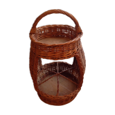 Old vintage bottle rack wicker basket
