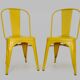 Pair of Tolix Chairs in yellow metal by Xavier Pauchard