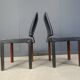 Vintage leather dining chairs by Durlet, 1980s