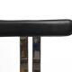 Pair of vintage Italian made dining chairs in chromed metal and black leather