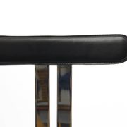 Pair of vintage Italian made dining chairs in chromed metal and black leather