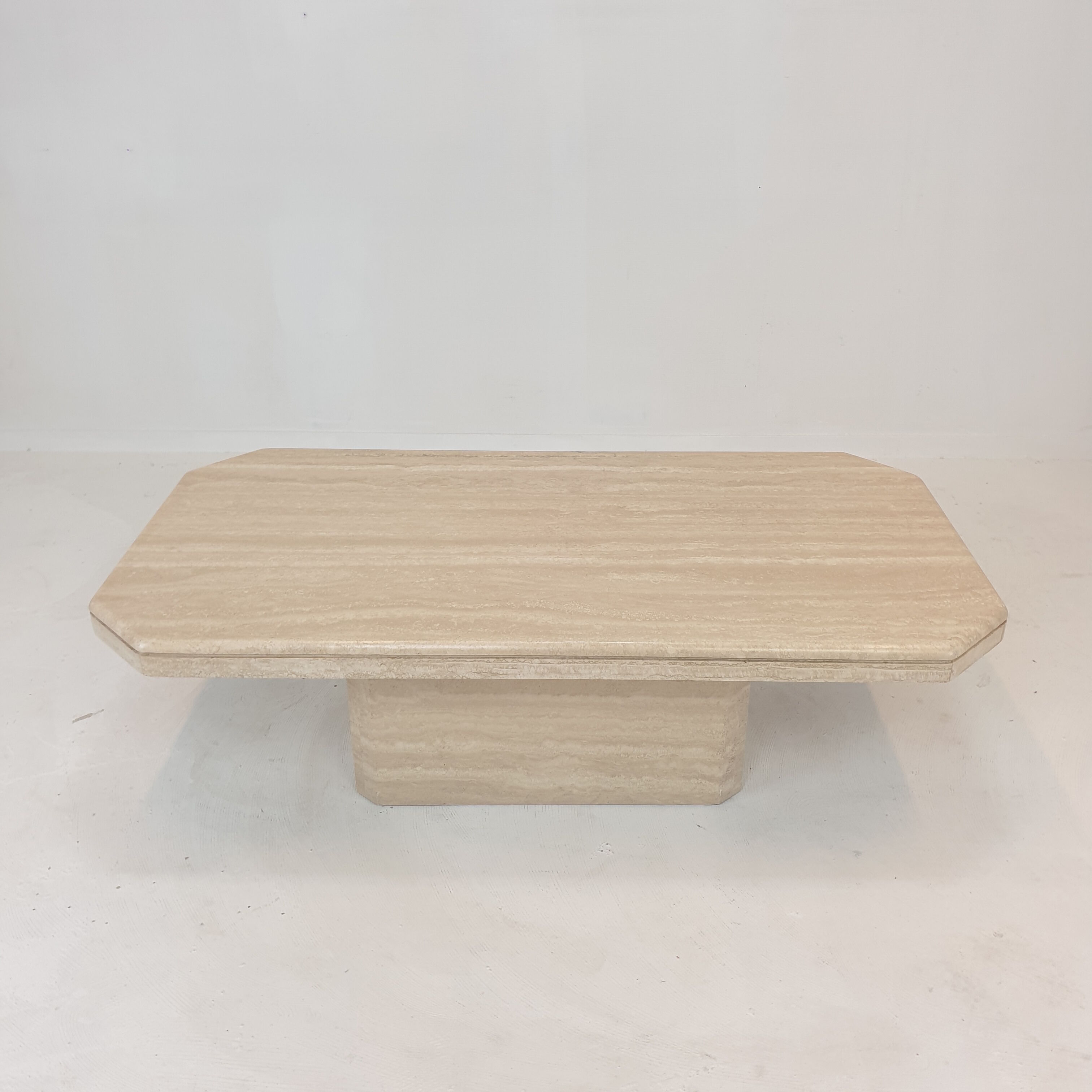 Italian travertine coffee table, 1980's