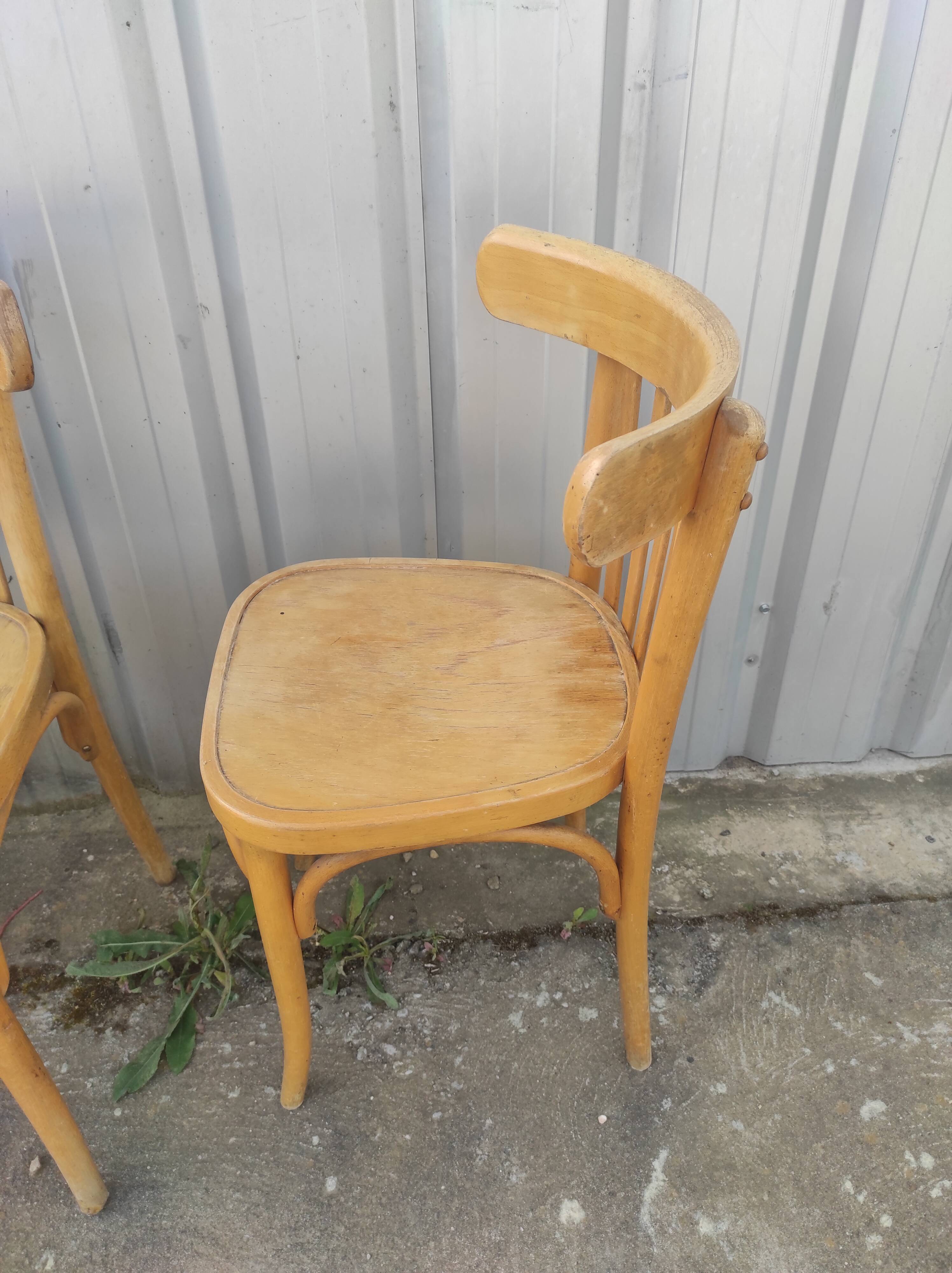 4 bistro chairs  blond wood