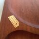 Pair of wooden snack meal trays with compartments.