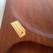 Pair of wooden snack meal trays with compartments.