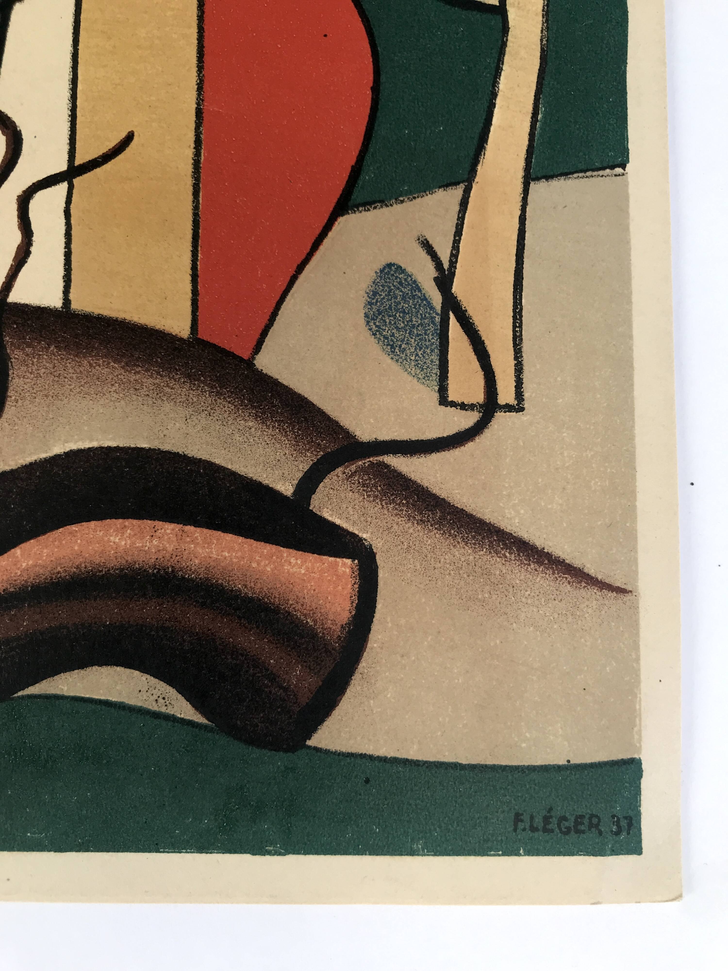 Fernand LEGER, Flowers and Butterflies, 1945. Original lithograph Mourlot.