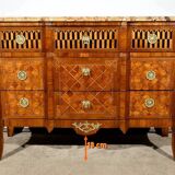 Rosewood and Mahogany chest of drawers, Louis XV / Louis XVI Transition style – Late 19th century