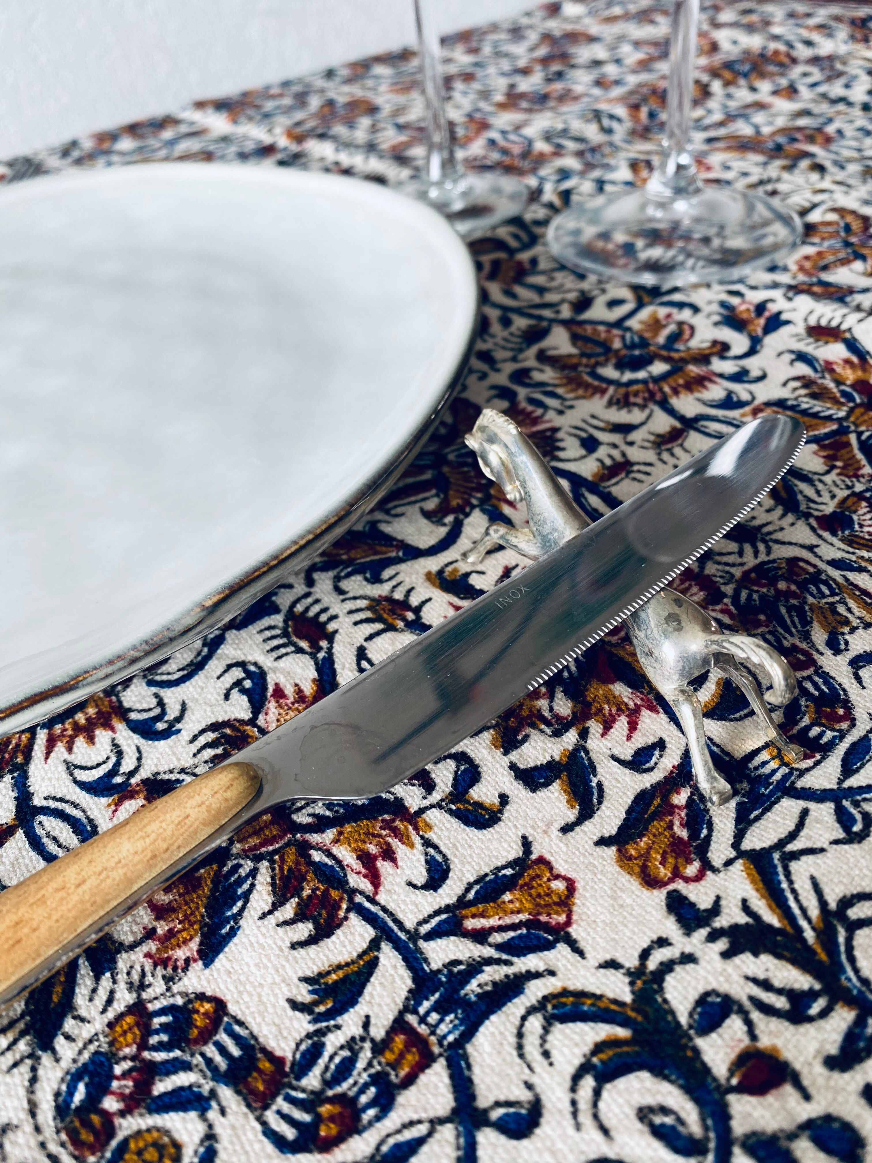 6 knife holders art deco horses